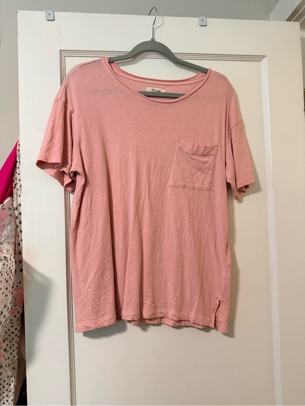 Madewell Pink Short-Sleeve Pocket Tee